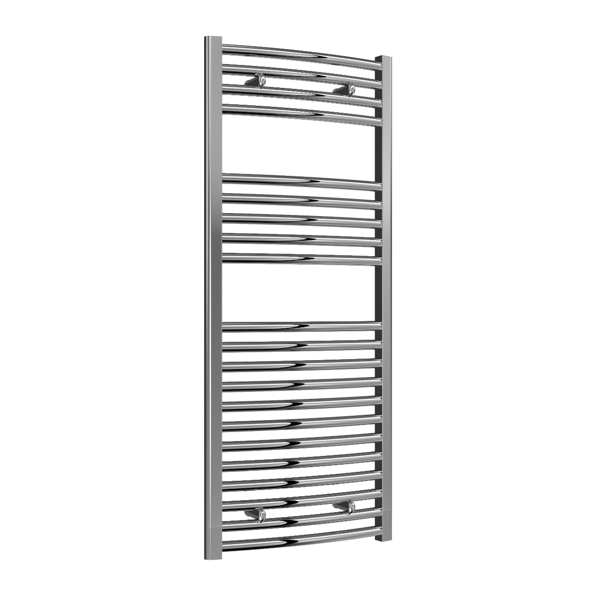 Reina Diva Curved Mild Steel Wall Mounted Heated Towel Rail Radiator Chrome