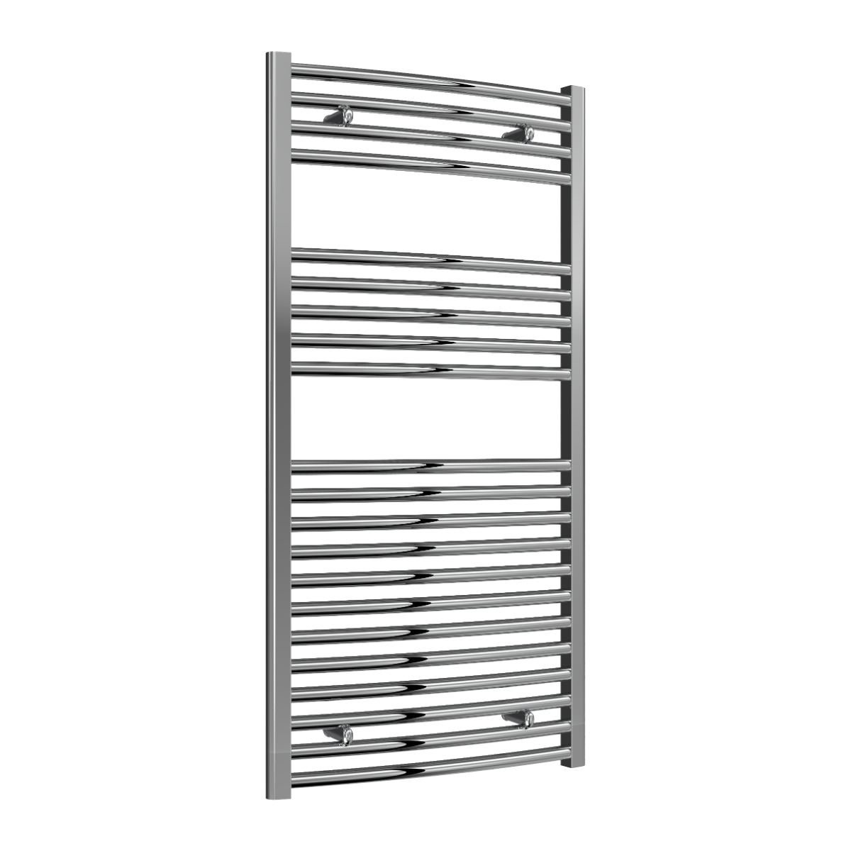 Reina Diva Curved Mild Steel Wall Mounted Heated Towel Rail Radiator Chrome