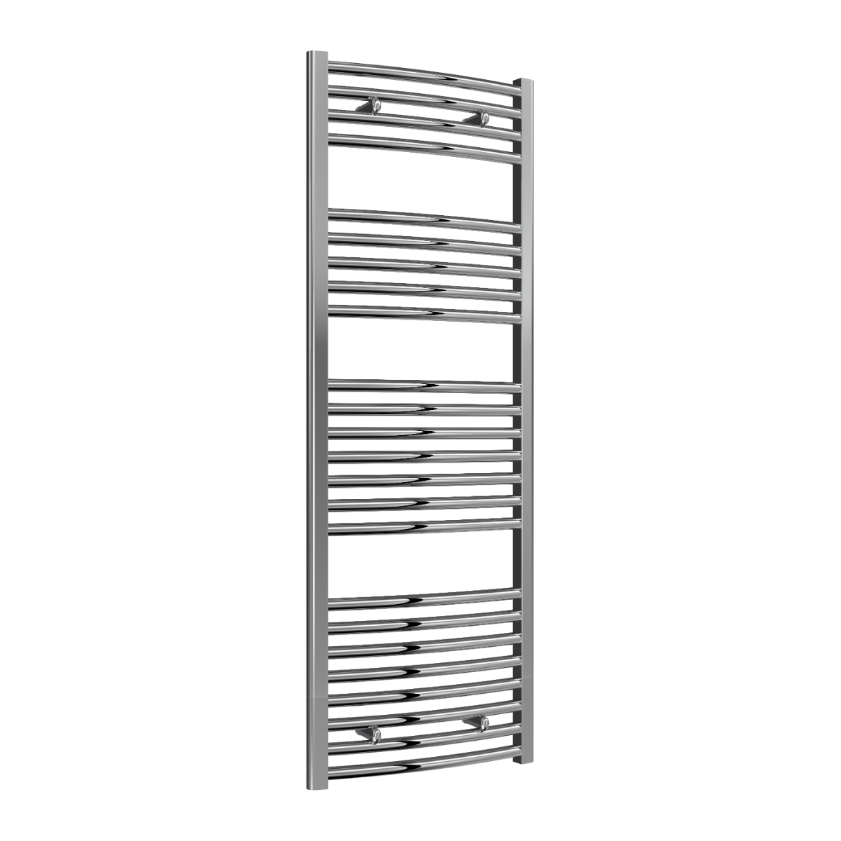 Reina Diva Curved Mild Steel Wall Mounted Heated Towel Rail Radiator Chrome