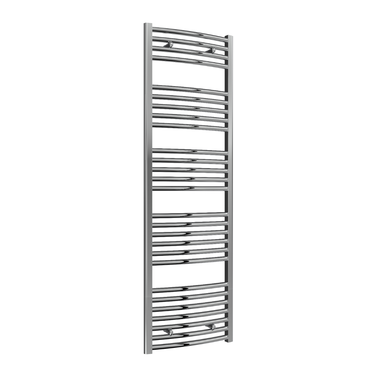 Reina Diva Curved Mild Steel Wall Mounted Heated Towel Rail Radiator Chrome