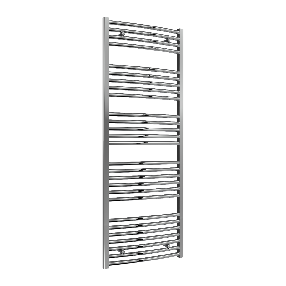 Reina Diva Curved Mild Steel Wall Mounted Heated Towel Rail Radiator Chrome