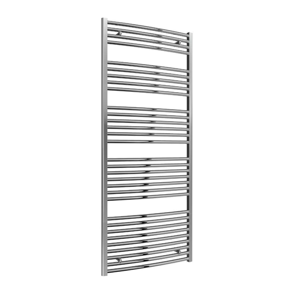 Reina Diva Curved Mild Steel Wall Mounted Heated Towel Rail Radiator Chrome