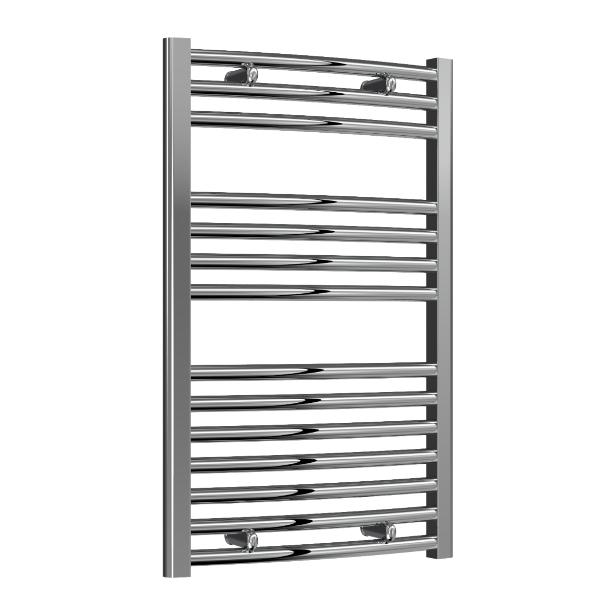 Reina Diva Curved Mild Steel Wall Mounted Heated Towel Rail Radiator Chrome
