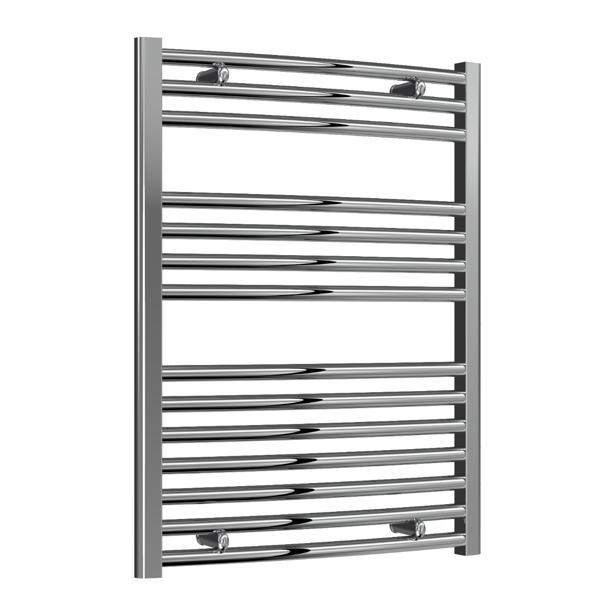 Reina Diva Curved Mild Steel Wall Mounted Heated Towel Rail Radiator Chrome