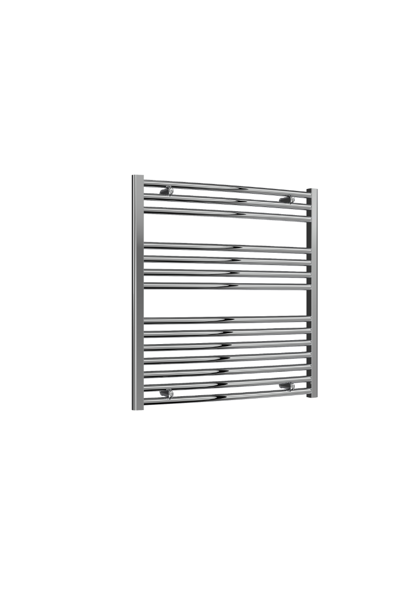Reina Diva Curved Mild Steel Wall Mounted Heated Towel Rail Radiator Chrome