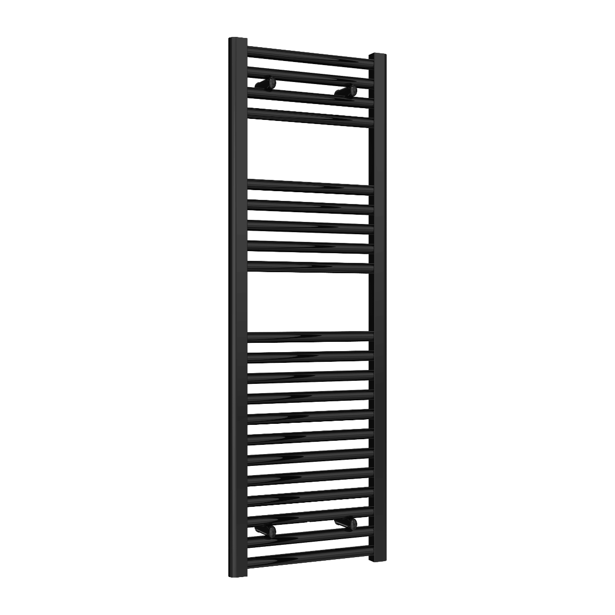 Reina Diva Flat Mild Steel Wall Mounted Heated Towel Rail Radiator Black