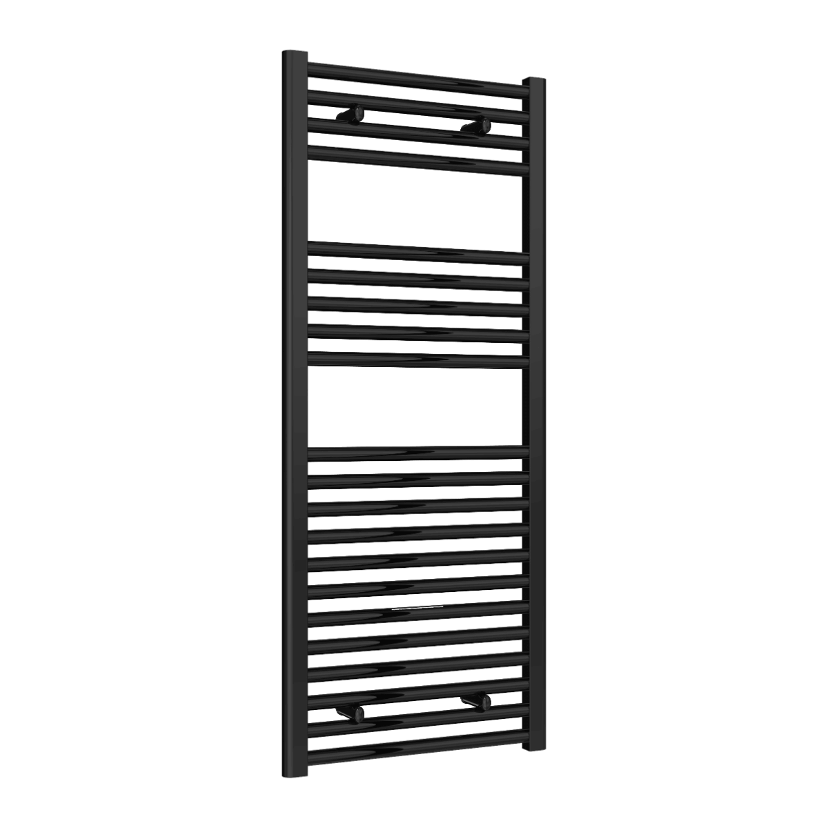 Reina Diva Flat Mild Steel Wall Mounted Heated Towel Rail Radiator Black