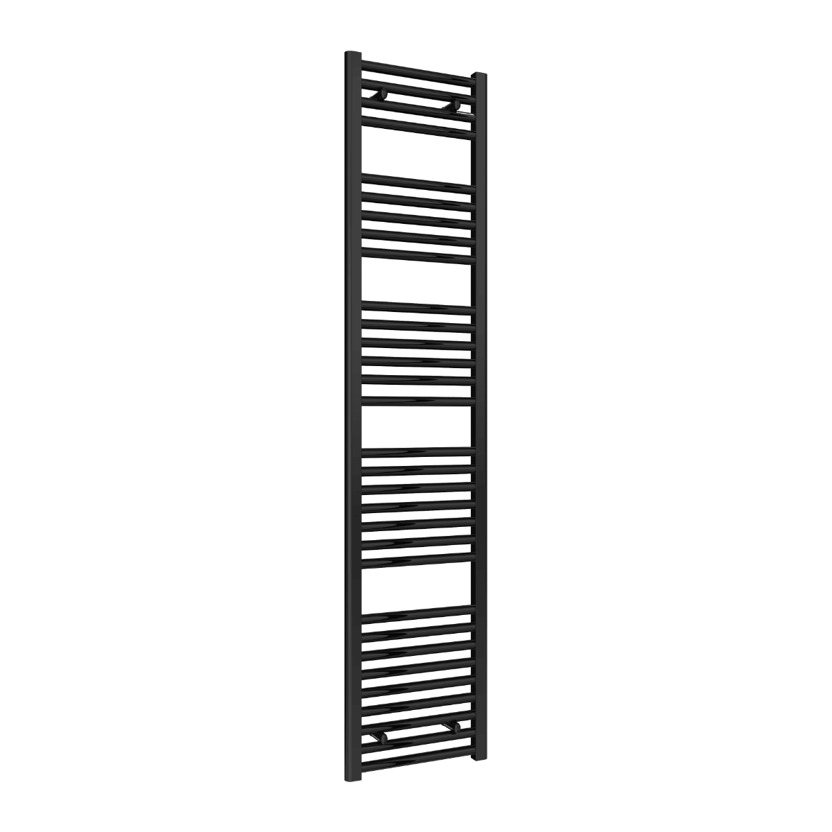 Reina Diva Flat Mild Steel Wall Mounted Heated Towel Rail Radiator Black