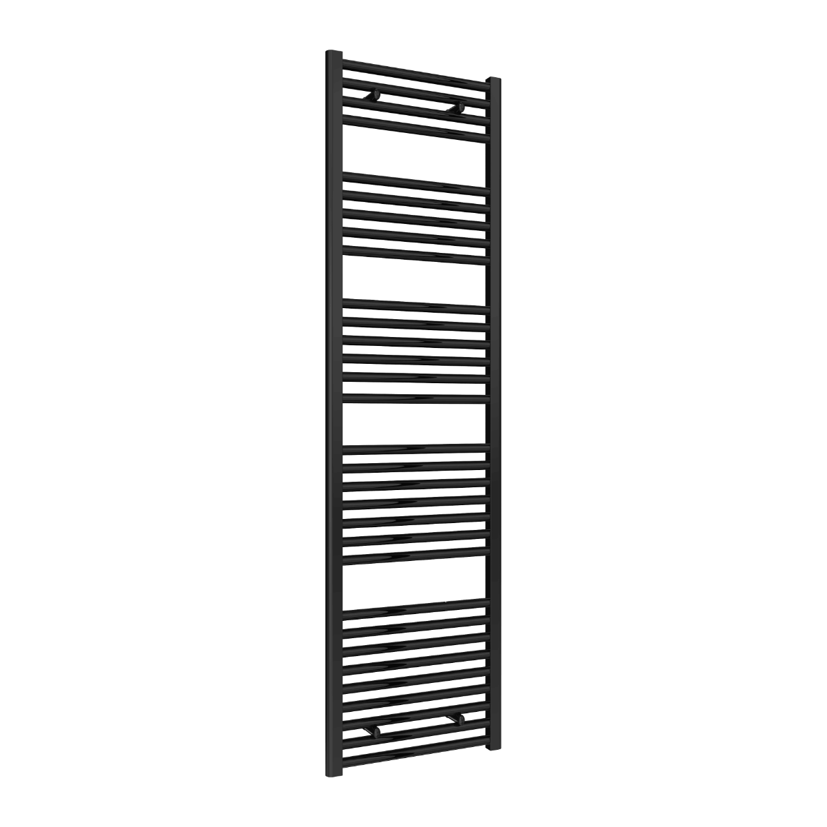 Reina Diva Flat Mild Steel Wall Mounted Heated Towel Rail Radiator Black