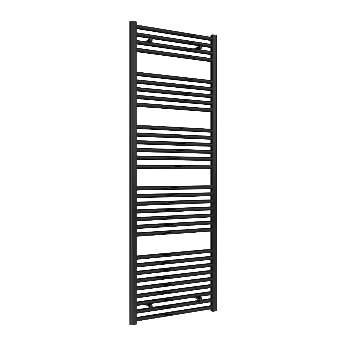 Reina Diva Flat Mild Steel Wall Mounted Heated Towel Rail Radiator Black