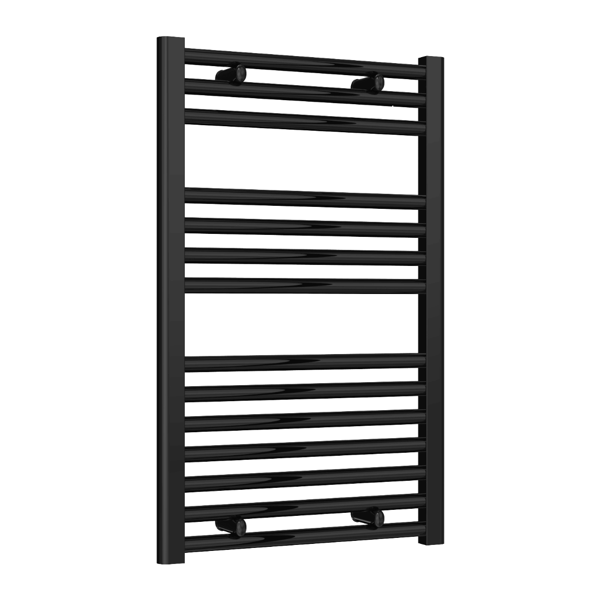 Reina Diva Flat Mild Steel Wall Mounted Heated Towel Rail Radiator Black
