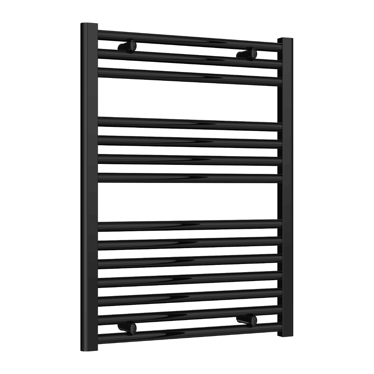 Reina Diva Flat Mild Steel Wall Mounted Heated Towel Rail Radiator Black