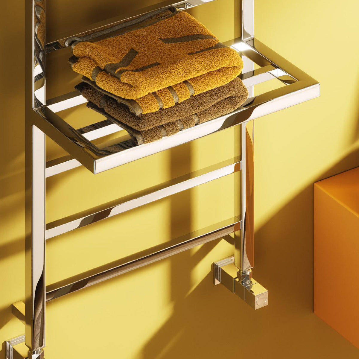 Reina Elvina 2 Mild Steel 1000x500 Chrome Towel Rail