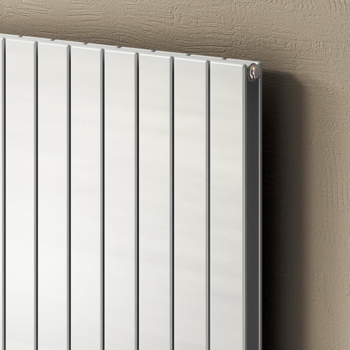 Reina Flat Horizontal Double Mild Steel Wall Mounted Heated Towel Rail Radiator White