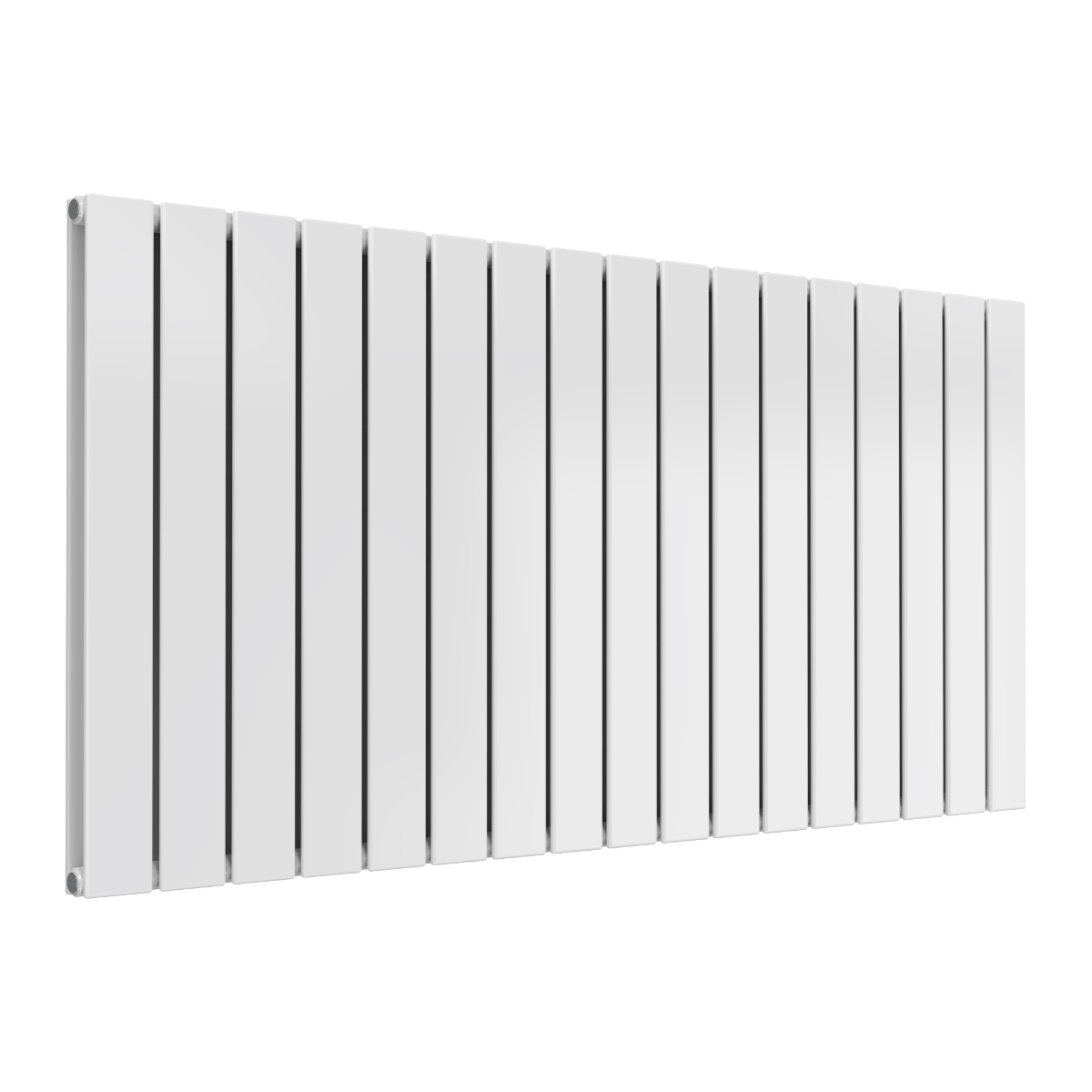 Reina Flat Horizontal Double Mild Steel Wall Mounted Heated Towel Rail Radiator White