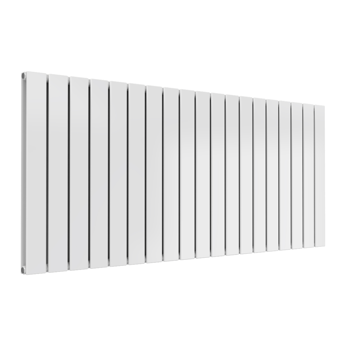 Reina Flat Horizontal Double Mild Steel Wall Mounted Heated Towel Rail Radiator White