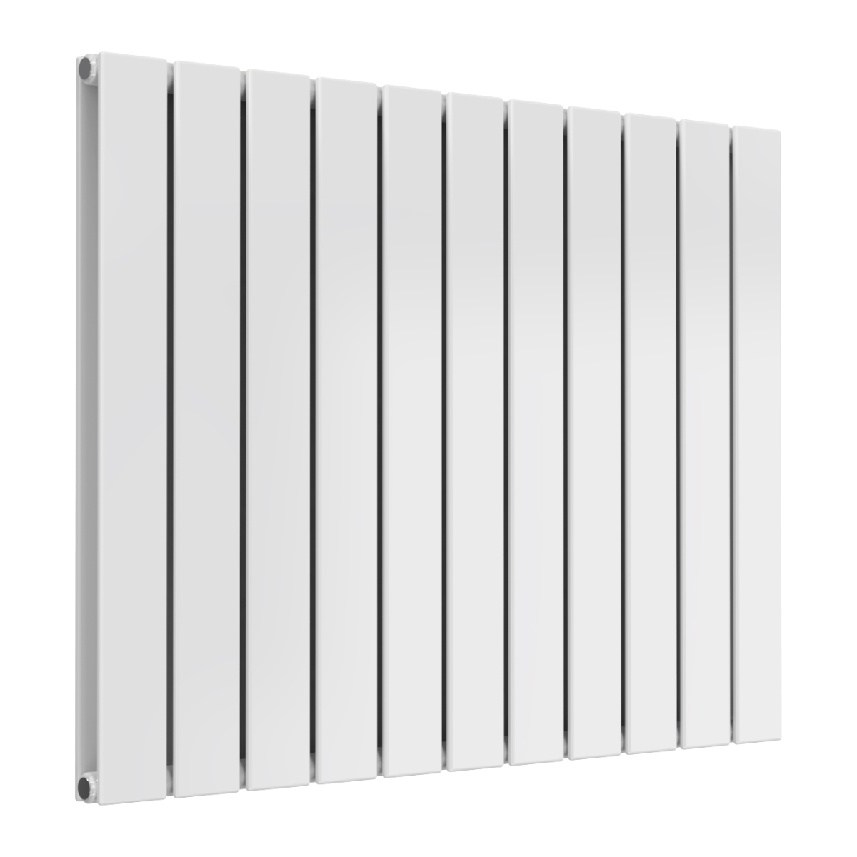 Reina Flat Horizontal Double Mild Steel Wall Mounted Heated Towel Rail Radiator White