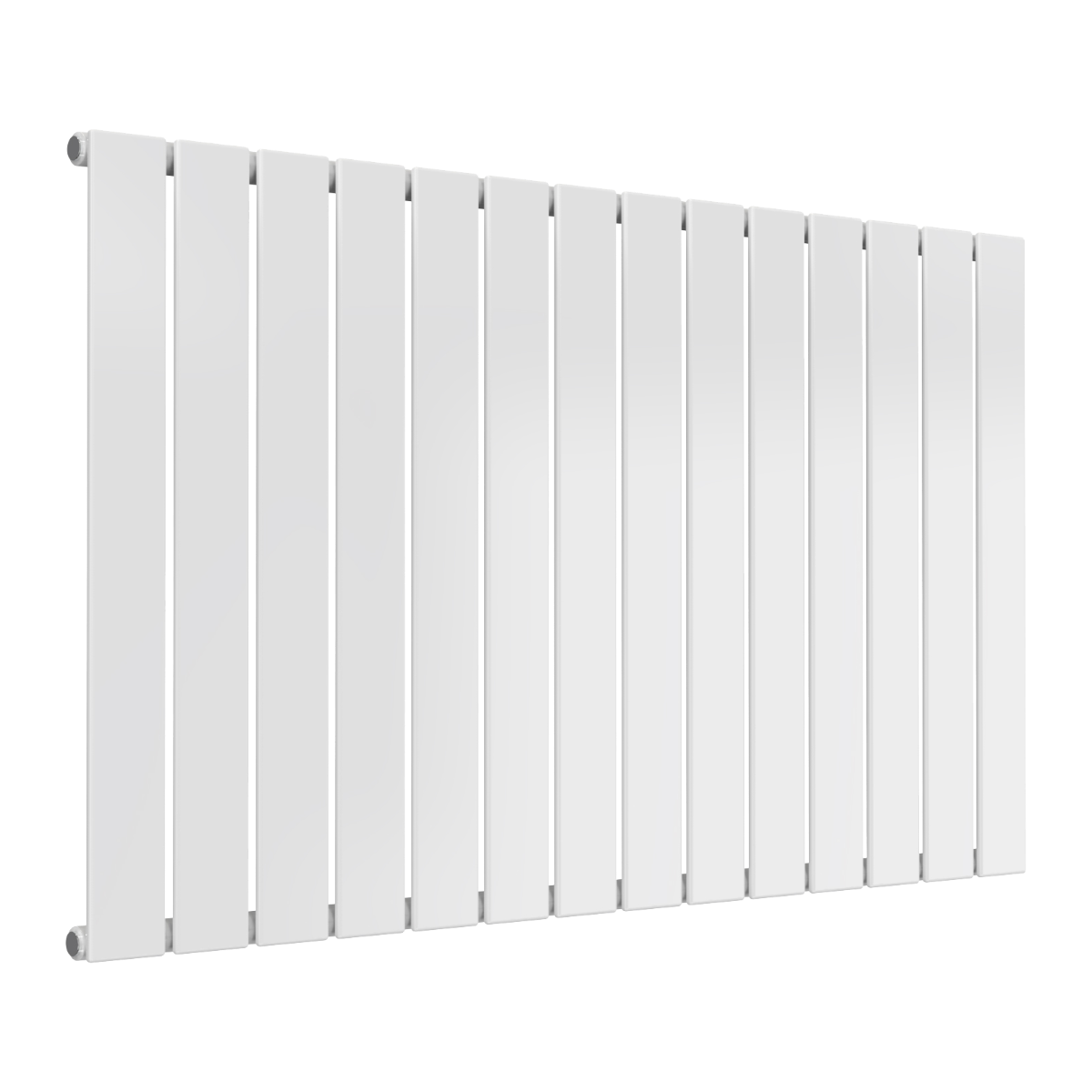Reina Flat Horizontal Single Mild Steel Wall Mounted Heated Towel Rail Radiator White