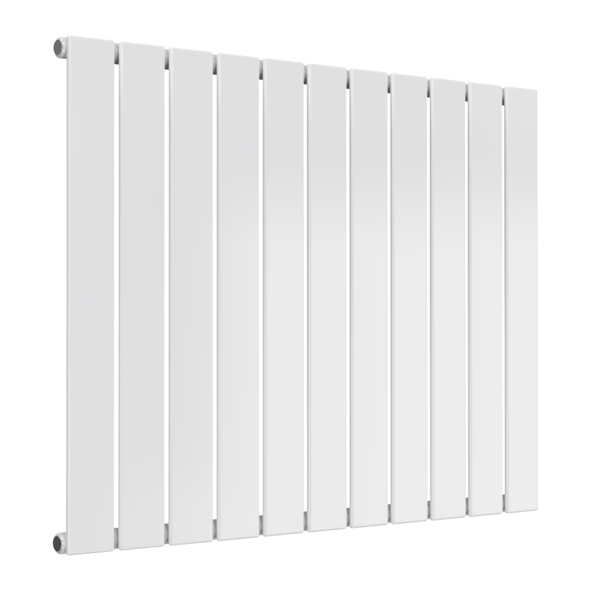 Reina Flat Horizontal Single Mild Steel Wall Mounted Heated Towel Rail Radiator White