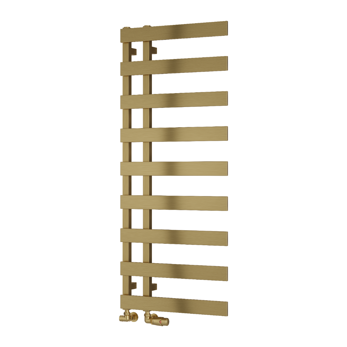 Reina Florina Mild Steel Wall Mounted Heated Towel Rail Radiator Brushed Brass