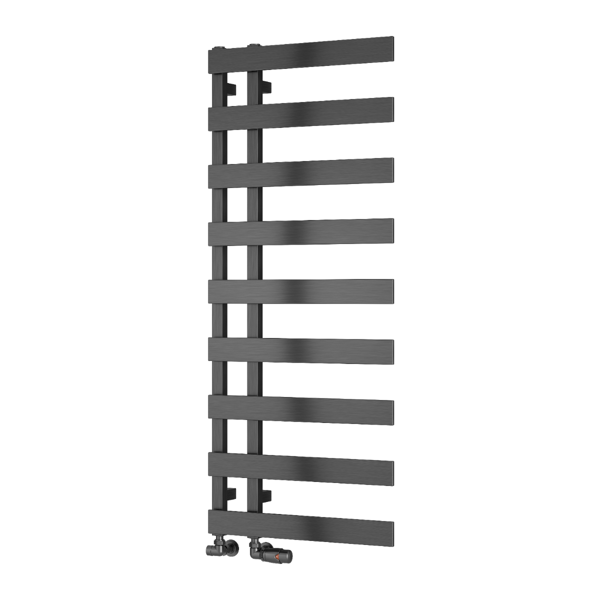 Reina Florina Mild Steel Wall Mounted Heated Towel Rail Radiator Brushed Gun Metal