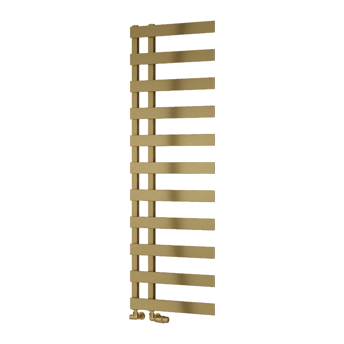 Reina Florina Mild Steel Wall Mounted Heated Towel Rail Radiator Brushed Brass