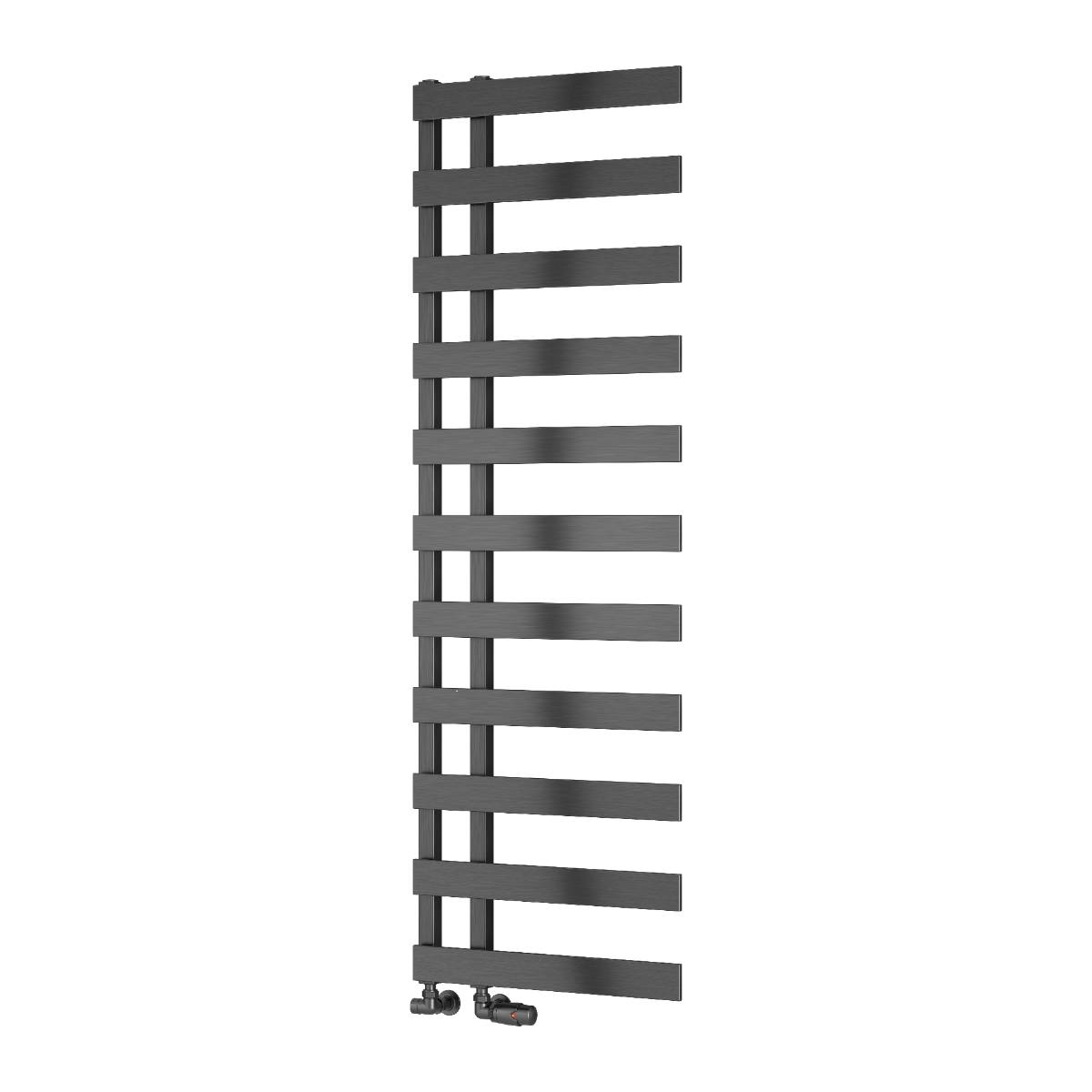 Reina Florina Mild Steel Wall Mounted Heated Towel Rail Radiator Brushed Gun Metal