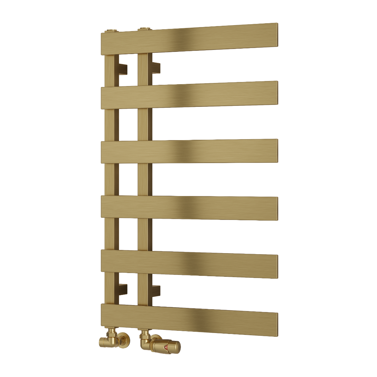 Reina Florina Mild Steel Wall Mounted Heated Towel Rail Radiator Brushed Brass
