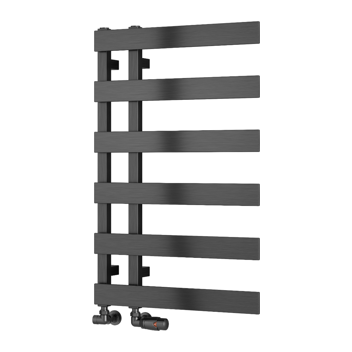 Reina Florina Mild Steel Wall Mounted Heated Towel Rail Radiator Brushed Gun Metal