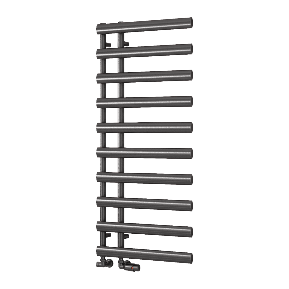 Reina Grace Mild Steel Wall Mounted Heated Towel Rail Radiator Brushed Gun Metal