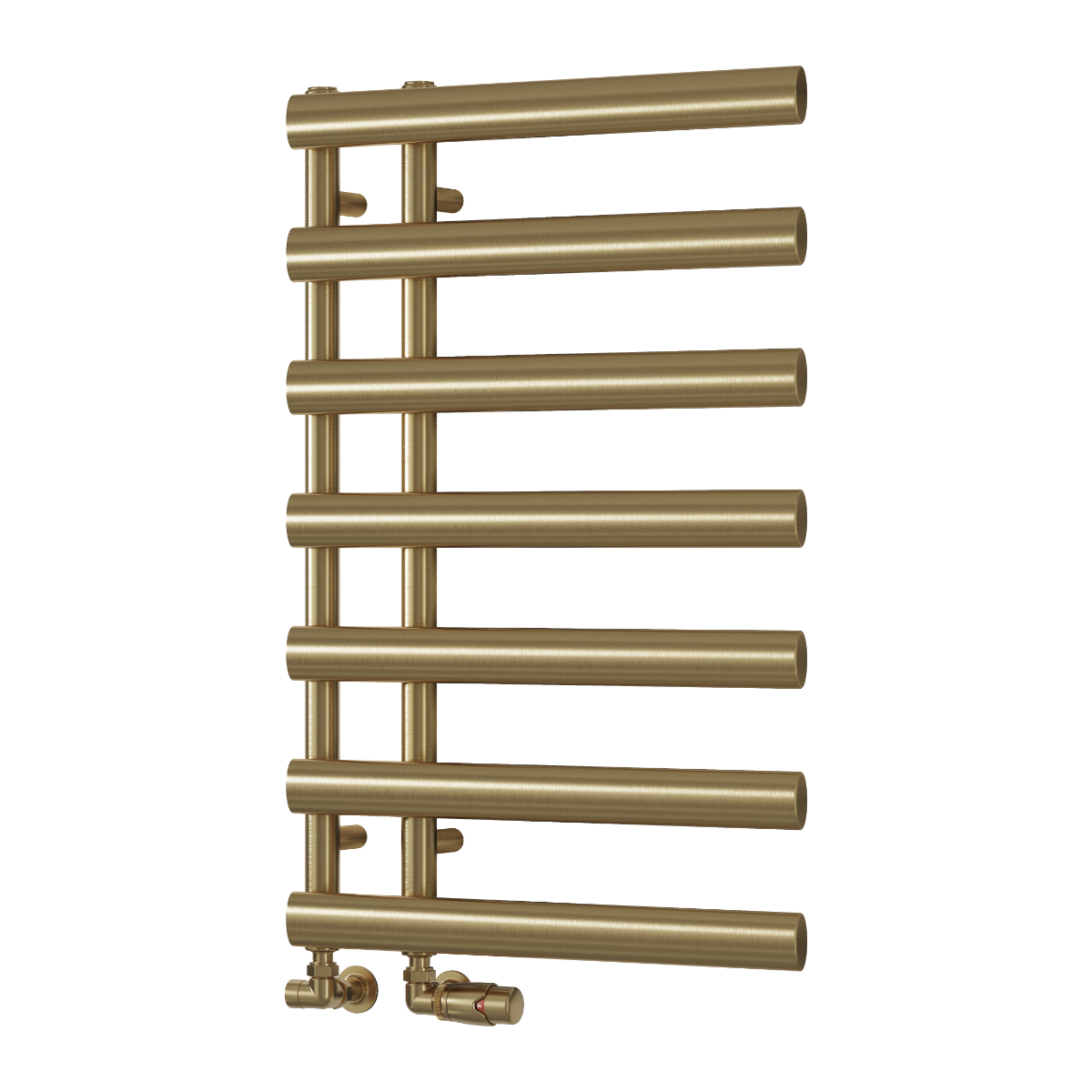Reina Grace Mild Steel Wall Mounted Heated Towel Rail Radiator Brushed Brass