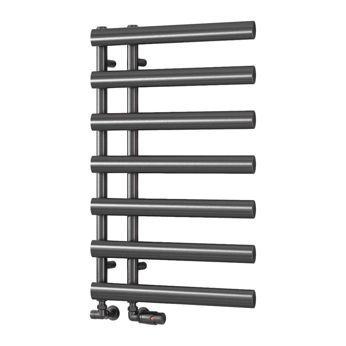 Reina Grace Mild Steel Wall Mounted Heated Towel Rail Radiator Brushed Gun Metal