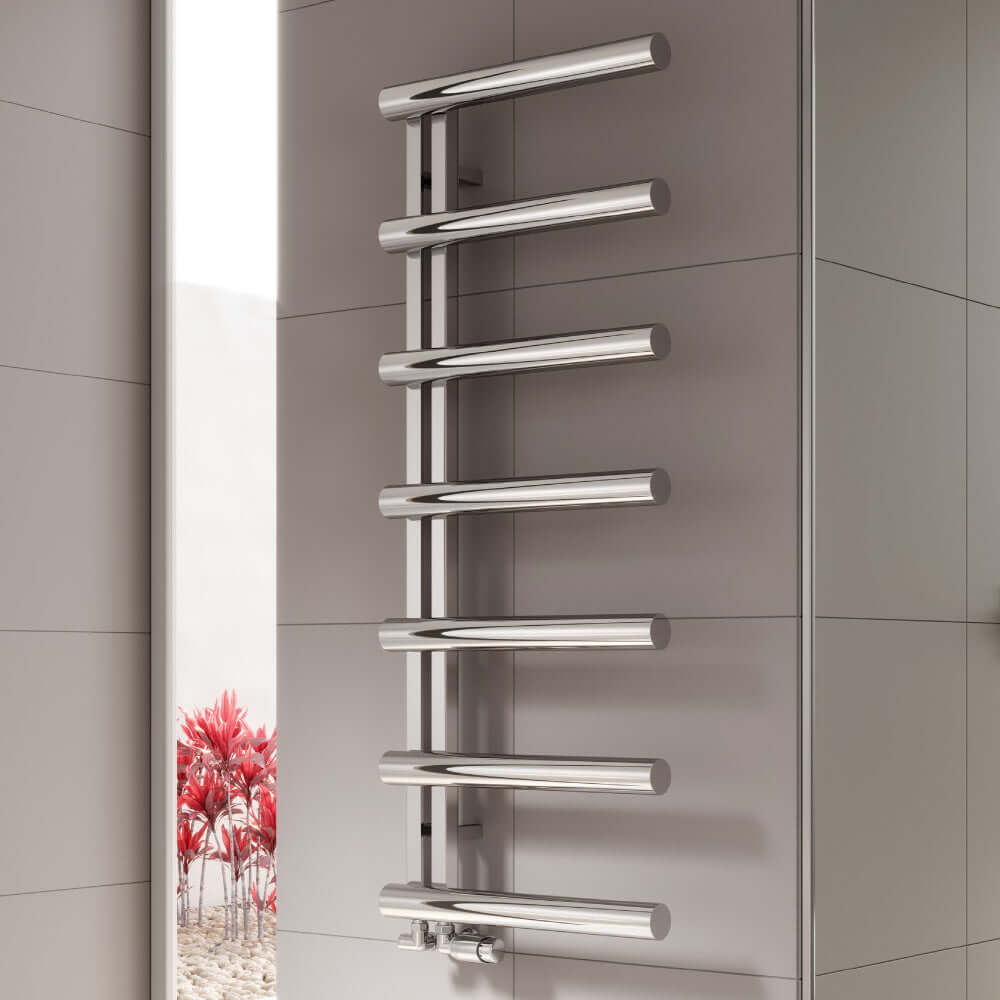 Reina Grosso Stainless Steel Wall Mounted Heated Towel Rail Radiator Polished