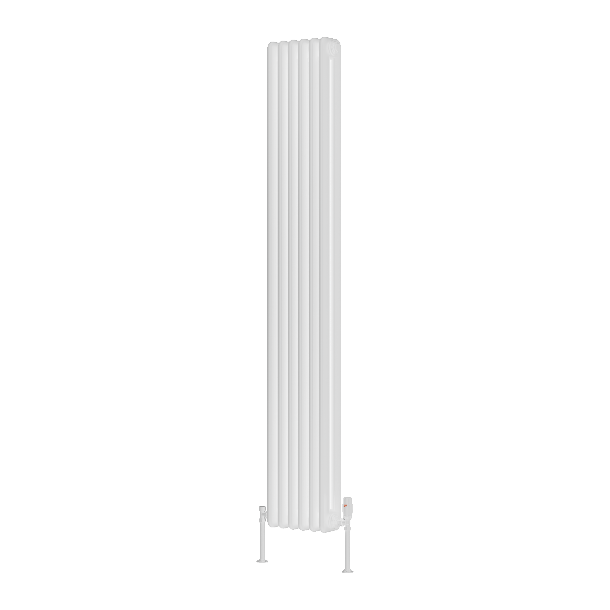 Reina Hedingham Vertical Mild Steel Wall Mounted Heated Towel Rail Radiator White