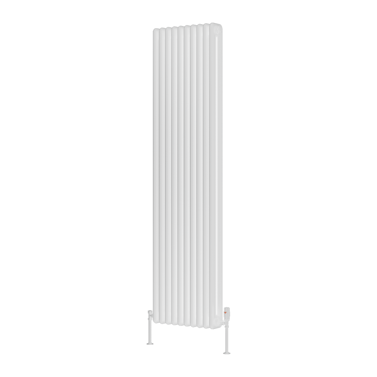 Reina Hedingham Vertical Mild Steel Wall Mounted Heated Towel Rail Radiator White