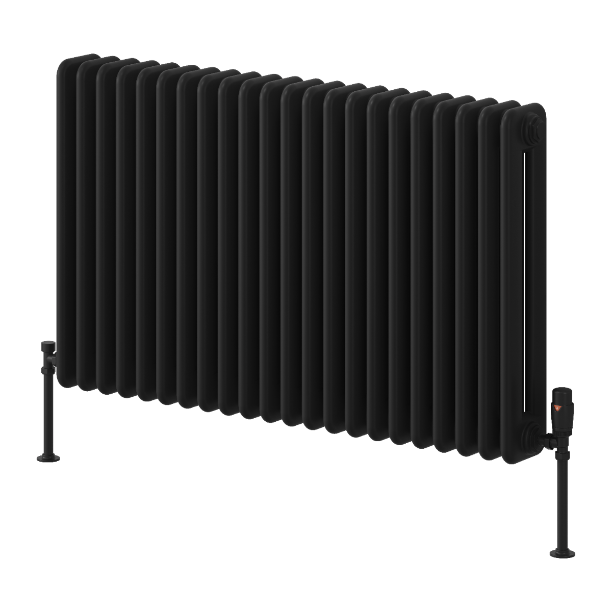 Reina Hedingham Horizontal Mild Steel Wall Mounted Heated Towel Rail Radiator Black