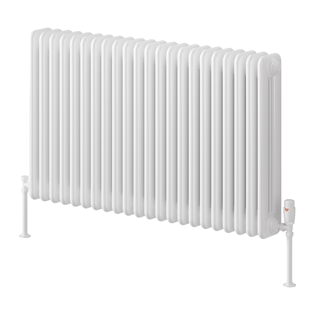 Reina Hedingham Horizontal Mild Steel Wall Mounted Heated Towel Rail Radiator White