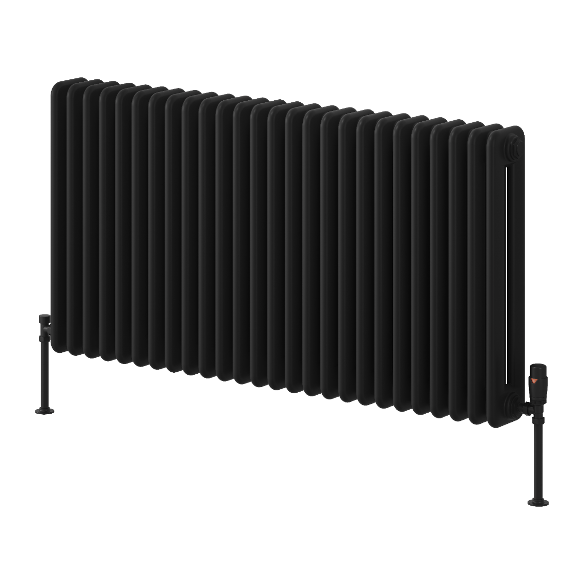 Reina Hedingham Horizontal Mild Steel Wall Mounted Heated Towel Rail Radiator Black