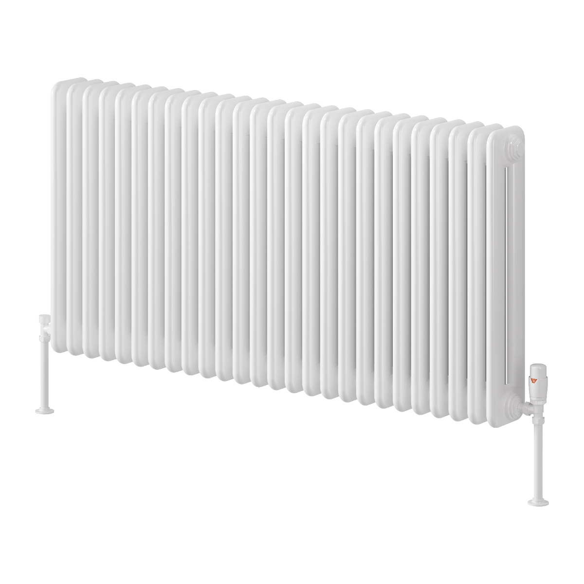 Reina Hedingham Horizontal Mild Steel Wall Mounted Heated Towel Rail Radiator White