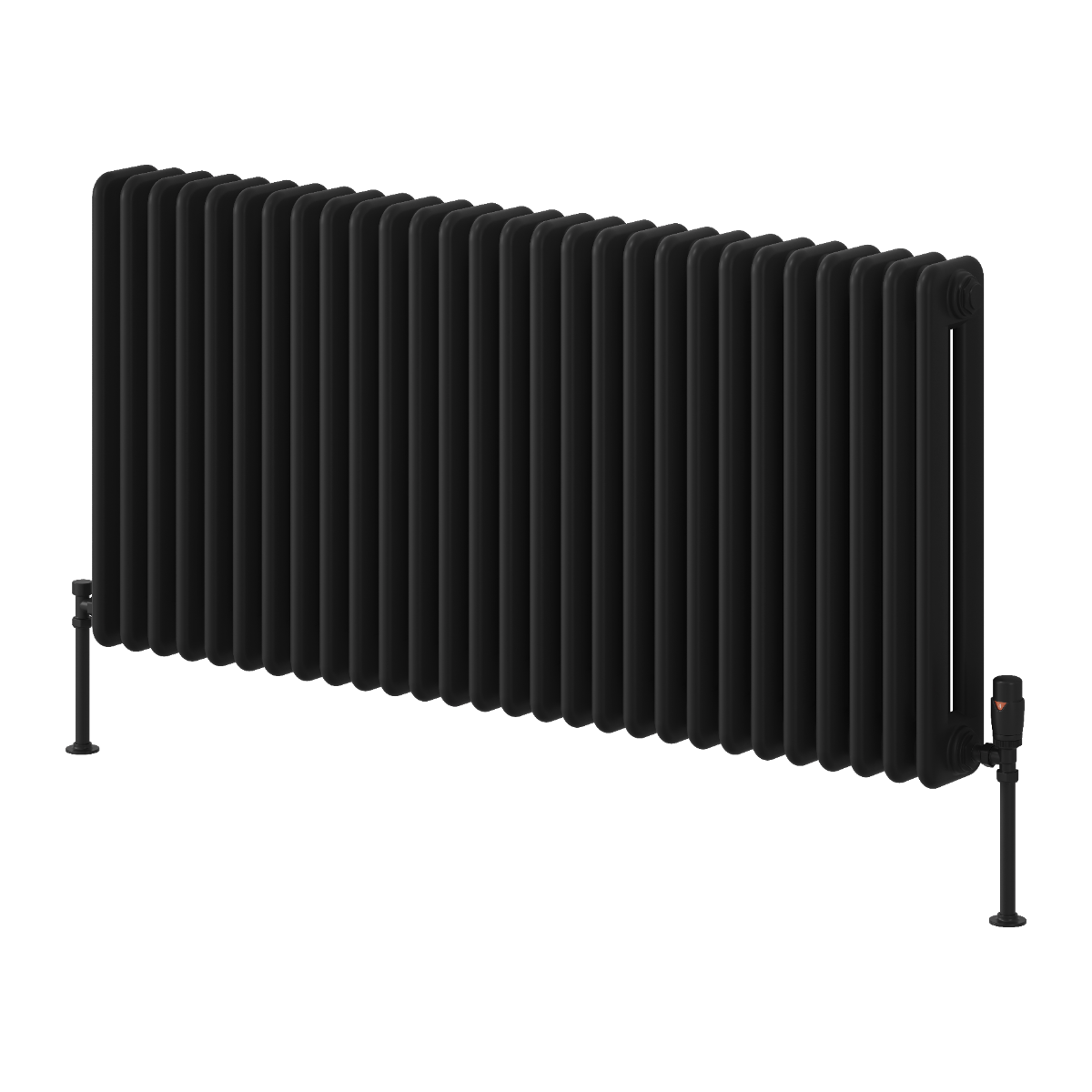 Reina Hedingham Horizontal Mild Steel Wall Mounted Heated Towel Rail Radiator Black