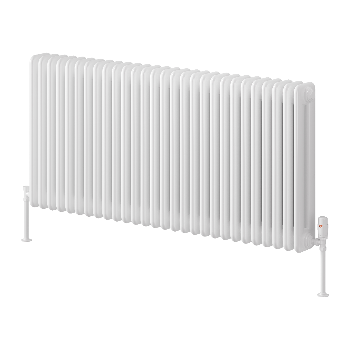 Reina Hedingham Horizontal Mild Steel Wall Mounted Heated Towel Rail Radiator White