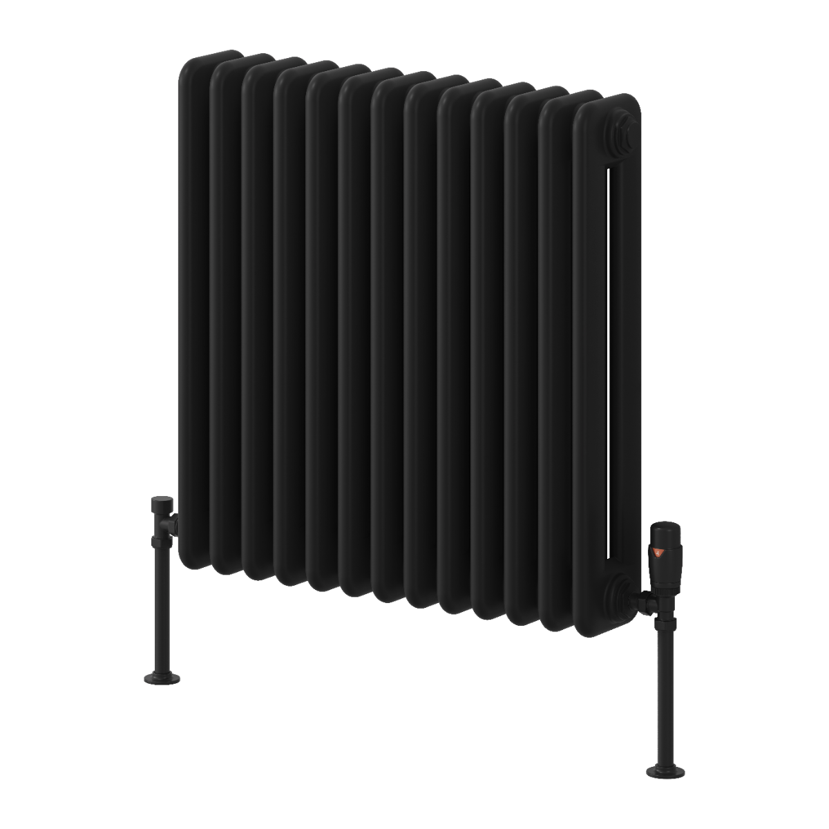 Reina Hedingham Horizontal Mild Steel Wall Mounted Heated Towel Rail Radiator Black