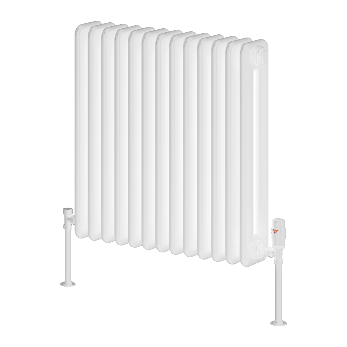 Reina Hedingham Horizontal Mild Steel Wall Mounted Heated Towel Rail Radiator White