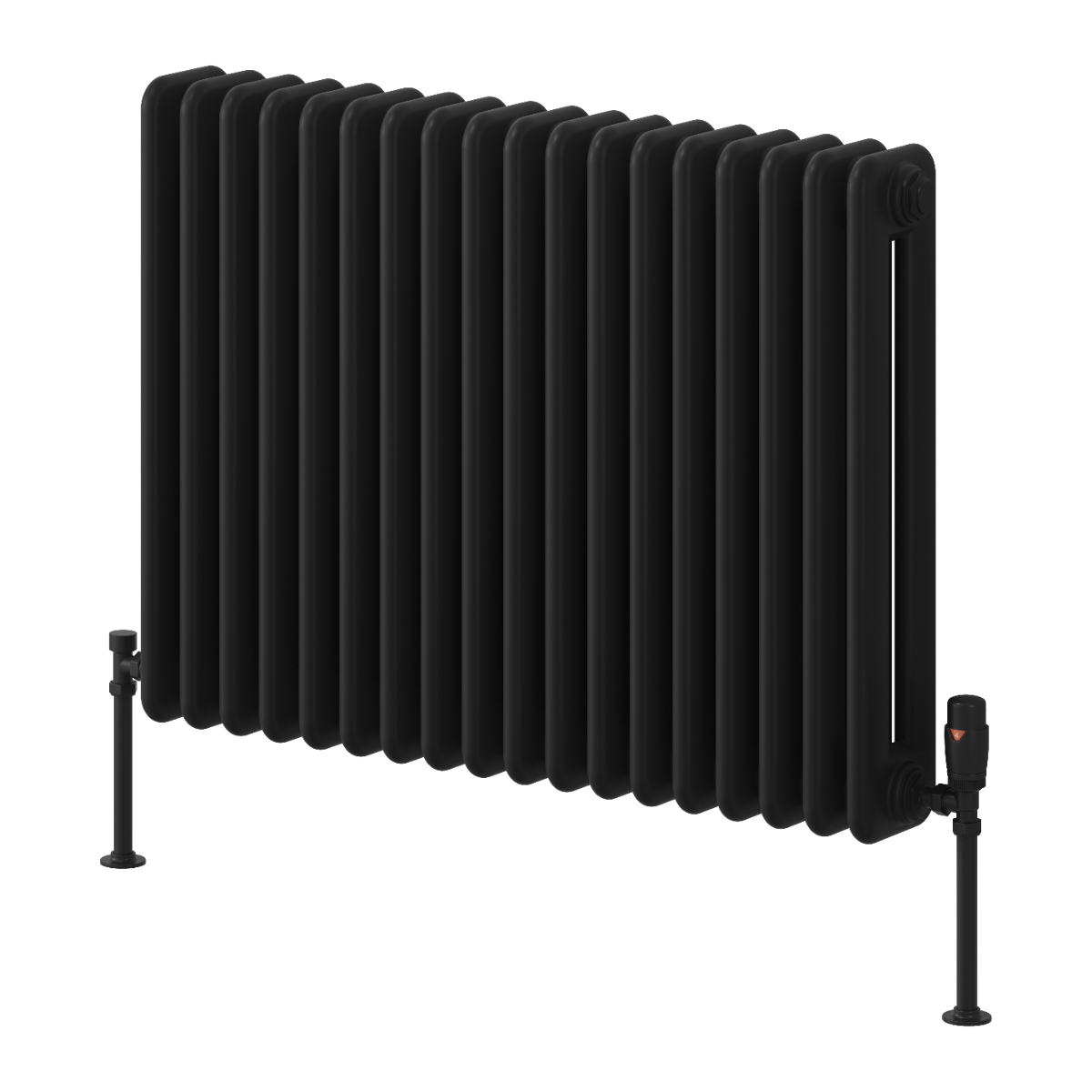 Reina Hedingham Horizontal Mild Steel Wall Mounted Heated Towel Rail Radiator Black