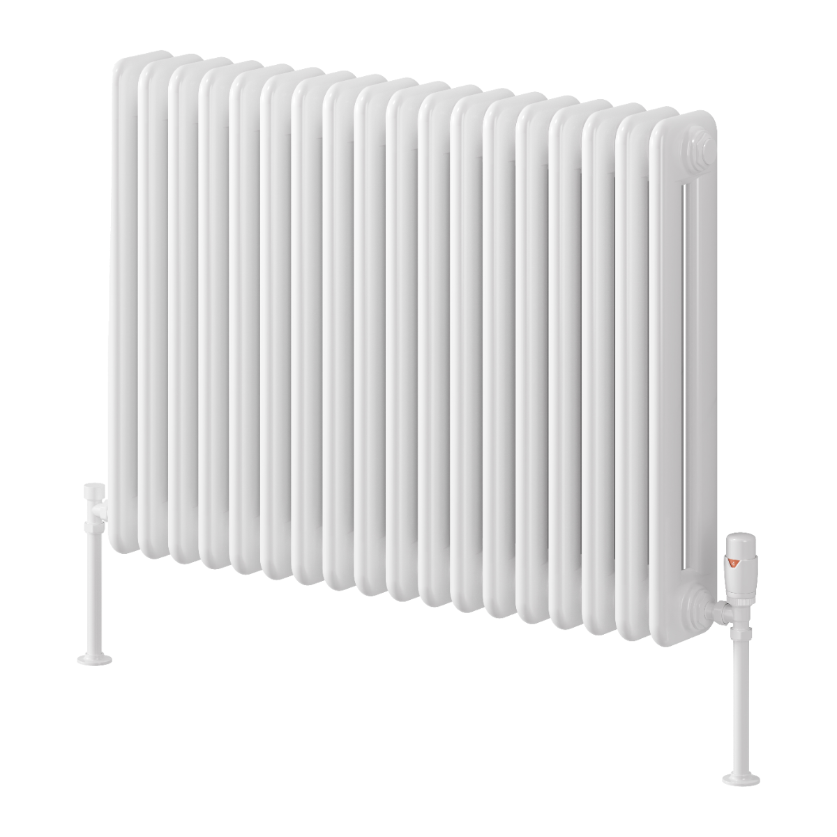 Reina Hedingham Horizontal Mild Steel Wall Mounted Heated Towel Rail Radiator White