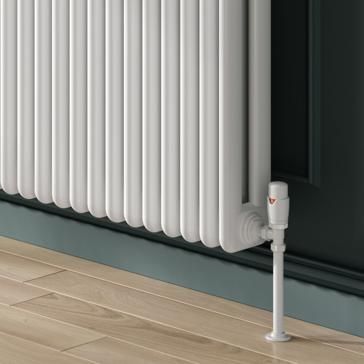 Reina Hedingham Horizontal Mild Steel Wall Mounted Heated Towel Rail Radiator White
