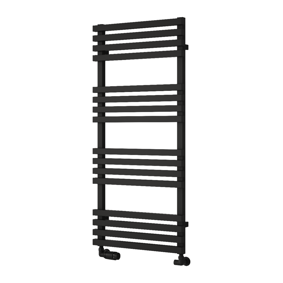 Reina Kale Mild Steel Wall Mounted Heated Towel Rail Radiator Black