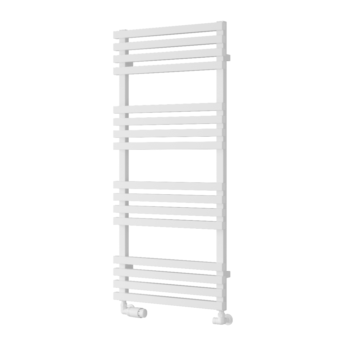 Reina Kale Mild Steel Wall Mounted Heated Towel Rail Radiator White