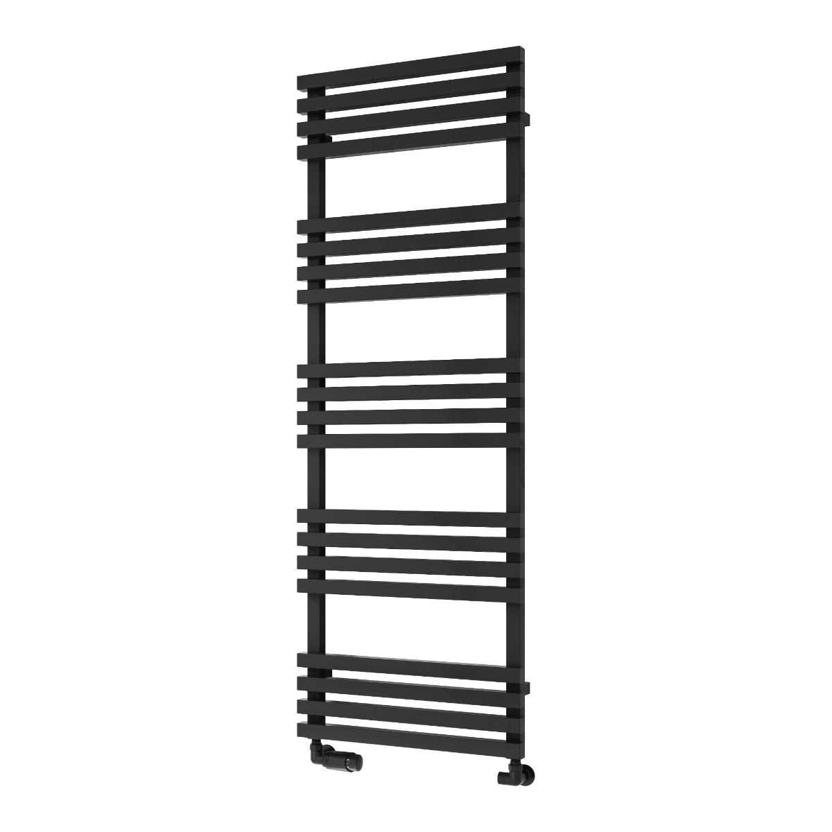 Reina Kale Mild Steel Wall Mounted Heated Towel Rail Radiator Black