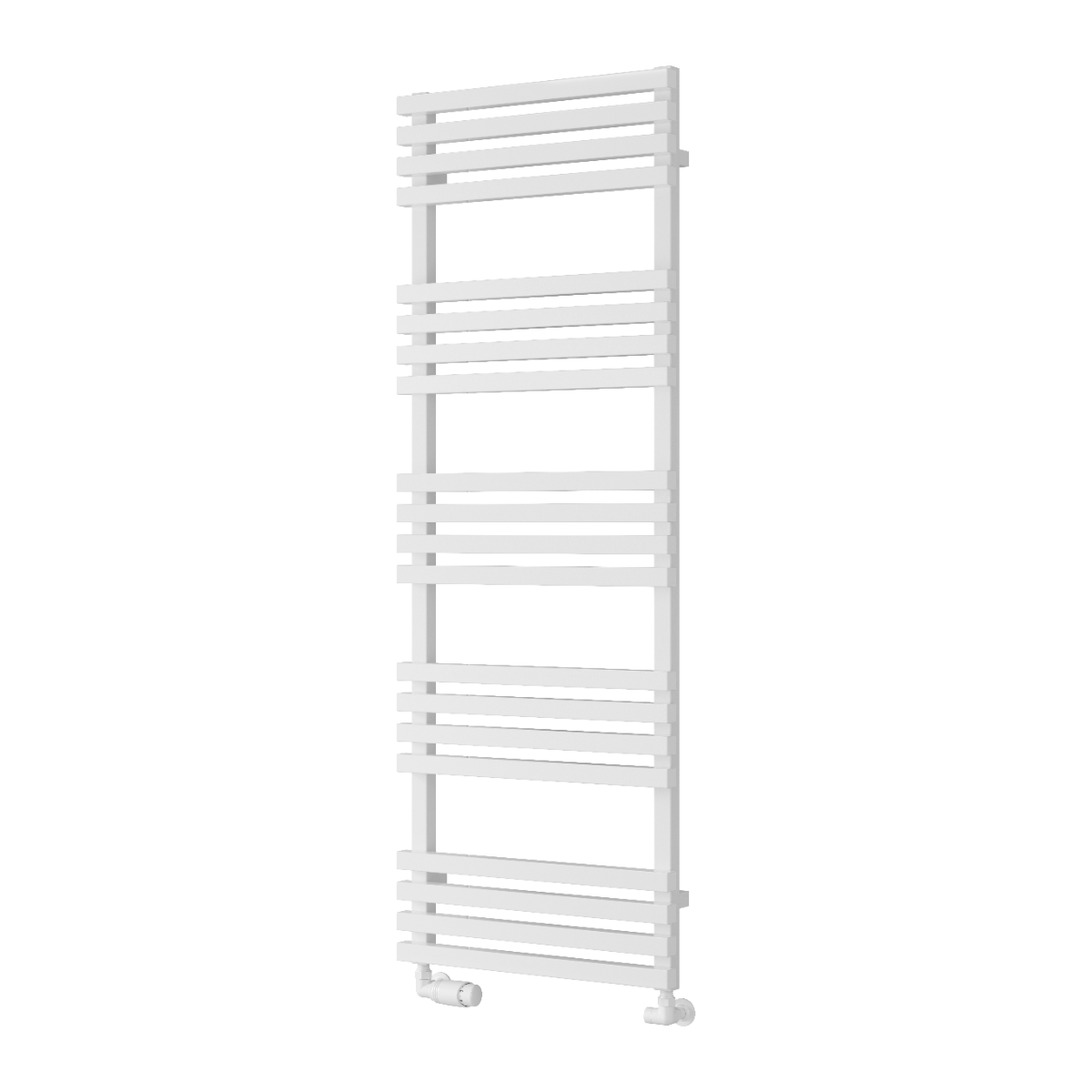 Reina Kale Mild Steel Wall Mounted Heated Towel Rail Radiator White
